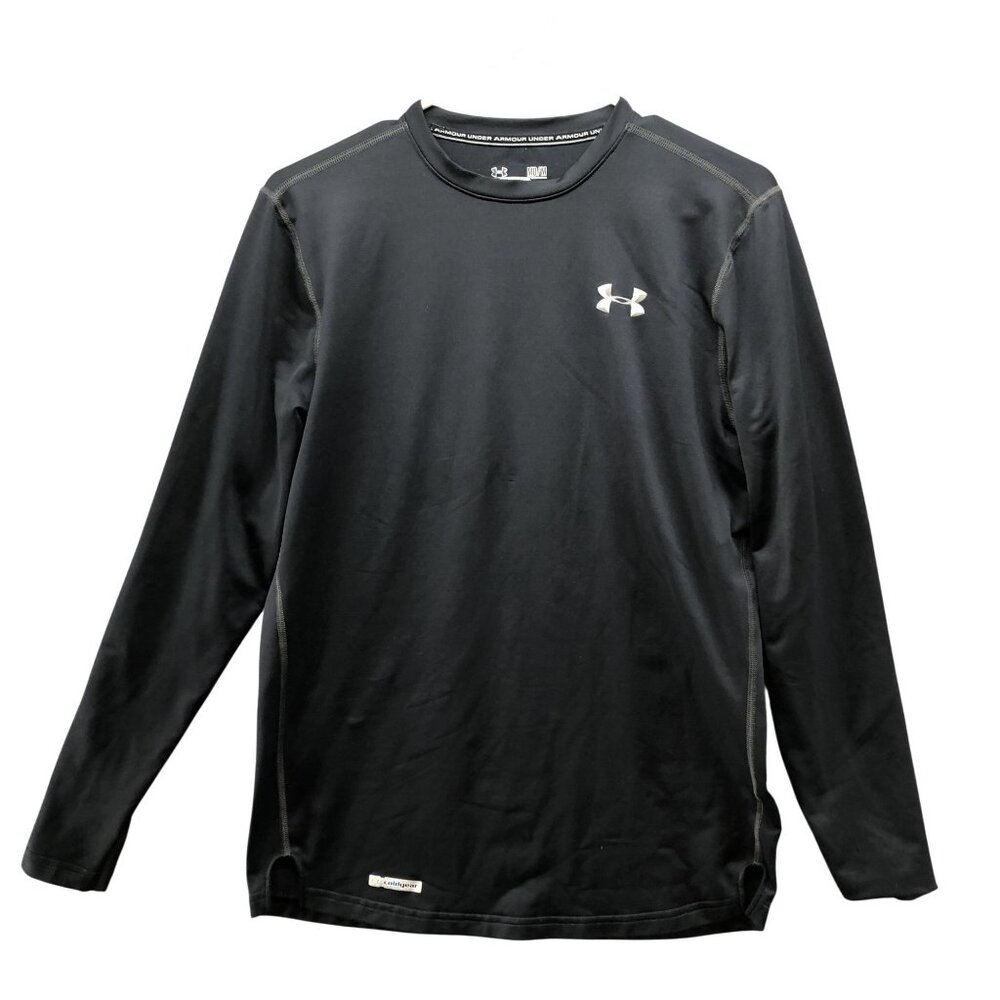 Under Armour Heatgear Fitted Long Sleeve Baselayer T Shirt Mens M Black